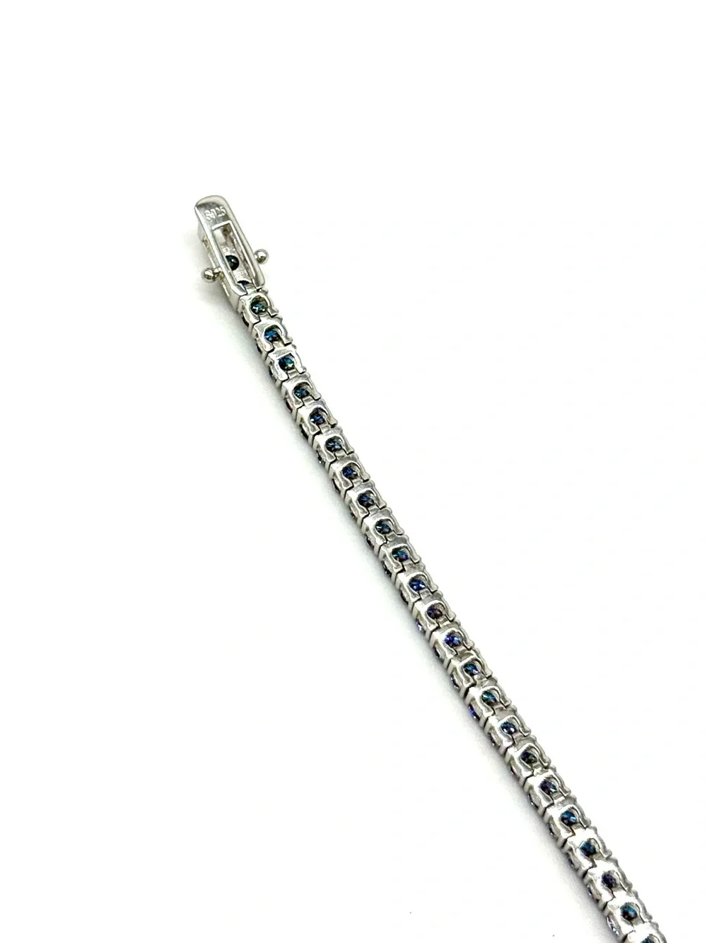925 Silver, 5.6CTW Royal Blue Moissanite Tennis Bracelet